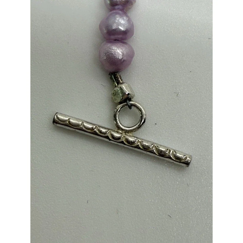 Lavender Baroque Pearls 925 Sterling Silver Jewelry Bracelet With DREAM Engraved